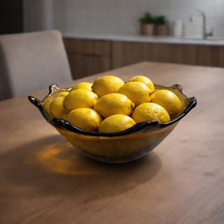 Yaxel Amber Recycled Glass Bowl