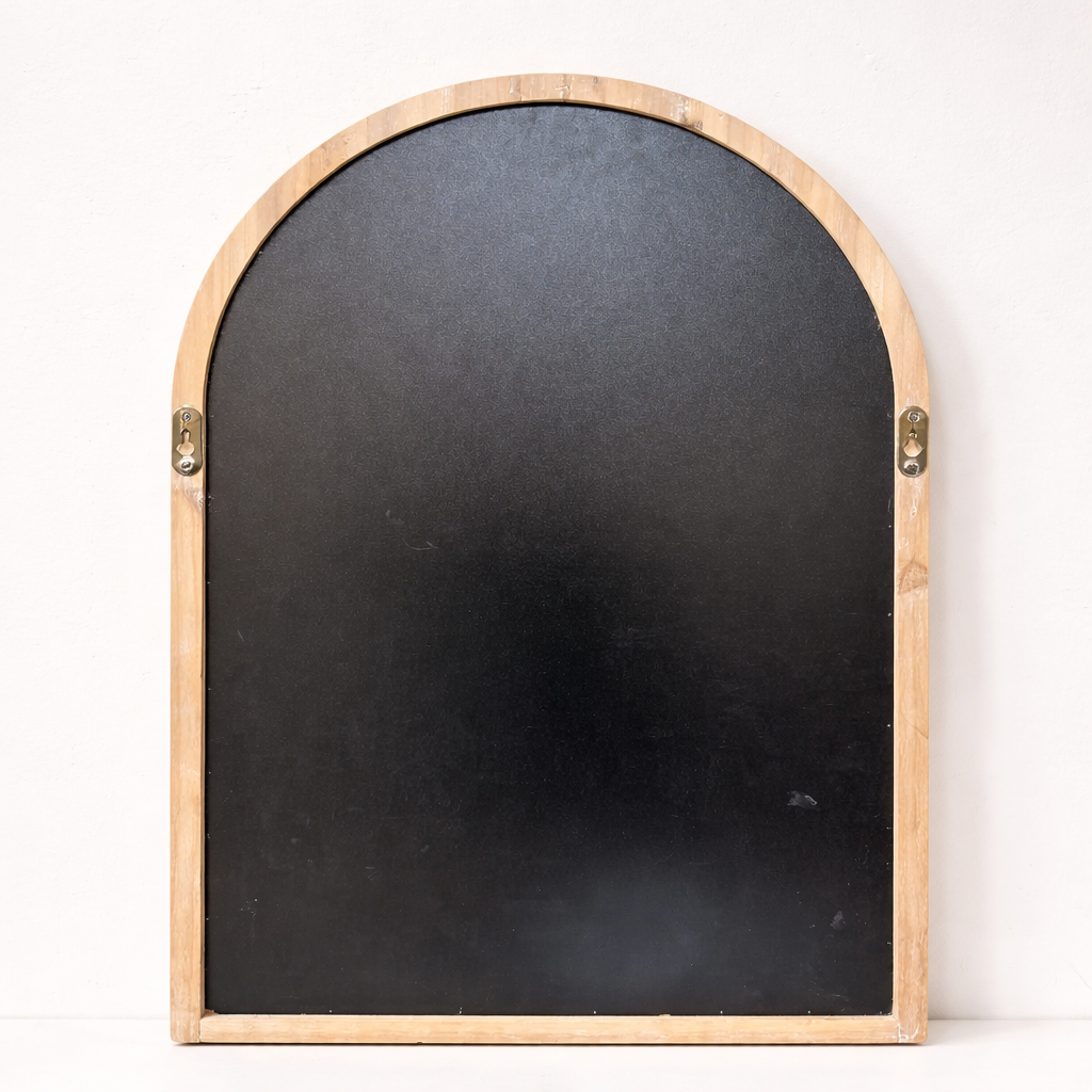 Arched Rattan and Wood Photo Display Board with Clips