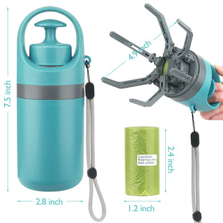 Compact Dog Waste Scooper with Built-In Bag Dispenser – Portable Pet Cleanup Tool