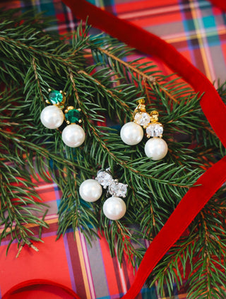 Abby 18K Gold Plated Double Ball Earrings