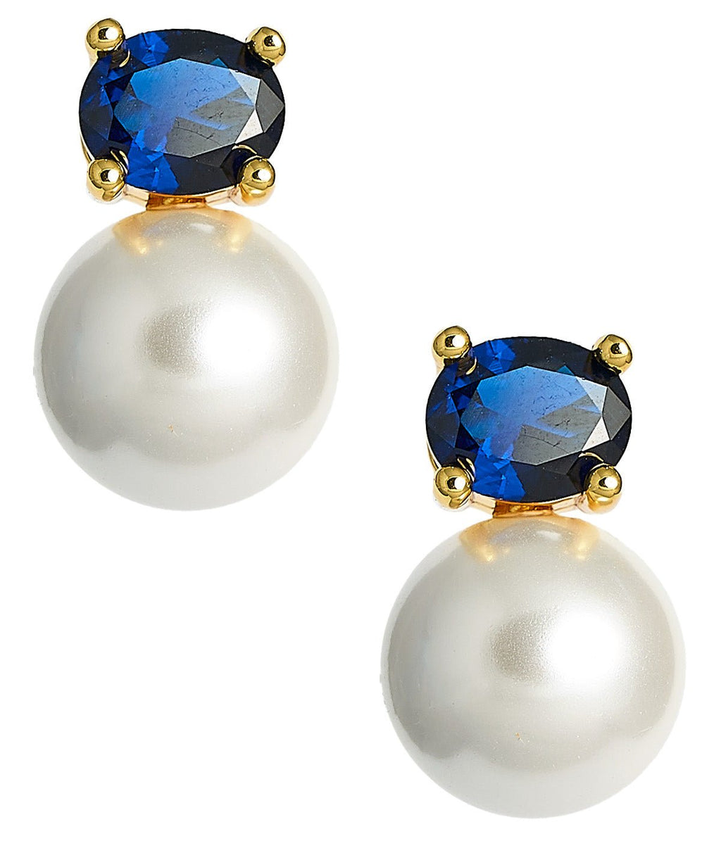 Abby 18K Gold Plated Double Ball Earrings
