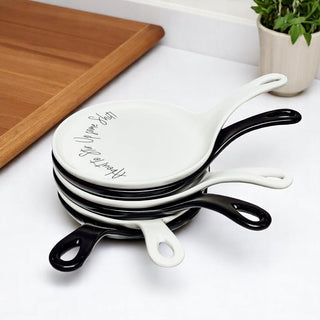 “Stir Up Sh*t” Funny Spoon Rest with Wooden Spoon – Porcelain Kitchen Gift