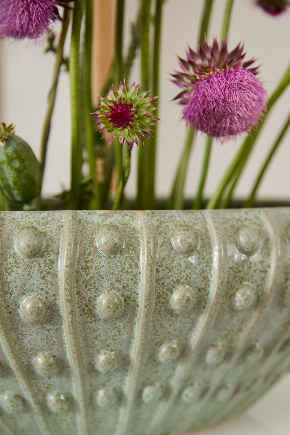 Mossy Green Abyss Boat: A Ceramic Bowl for Planters, Florals, or Serving