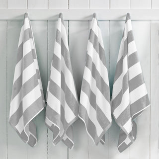 Elegant Cotton Velour Cabana Stripe Beach Towel – Novia Collection