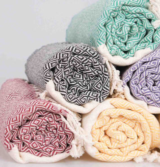 Diamond Turkish Cotton Beach Towel | Quick-Dry & Sand Resistant