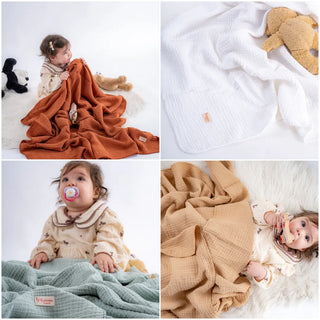 Quilted Muslin Blanket | 4-Layer Cotton Baby & Home Throw