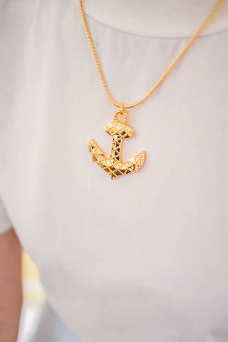 18K Gold Plated Anchor Charm Necklace