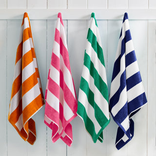 Elegant Cotton Velour Cabana Stripe Beach Towel – Novia Collection