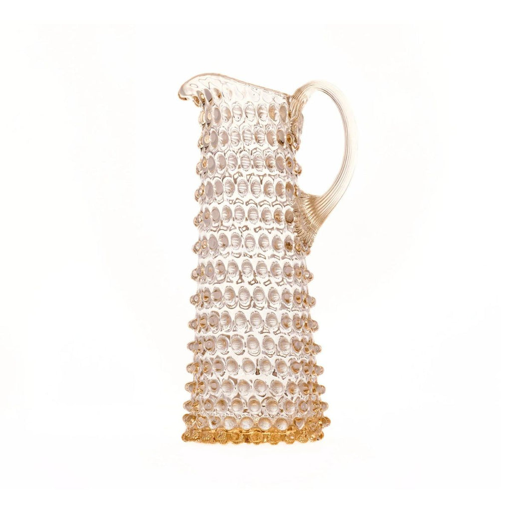 Hobnail Glass Jug in Apricot Chiffon – Tall 1.2 Liter