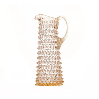 Hobnail Glass Jug in Apricot Chiffon – Tall 1.2 Liter