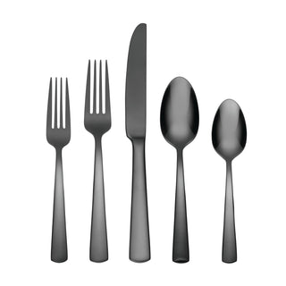Oneida Aptitude Midnight Glossy 20-Piece Flatware Set, 18/0 stainless steel