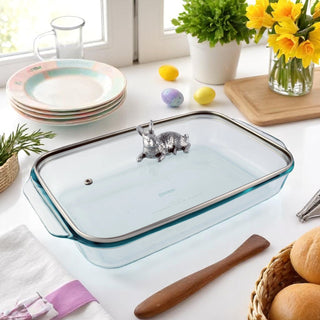 Bunny Lid Pyrex 3 Qt Baking Dish for Entertaining