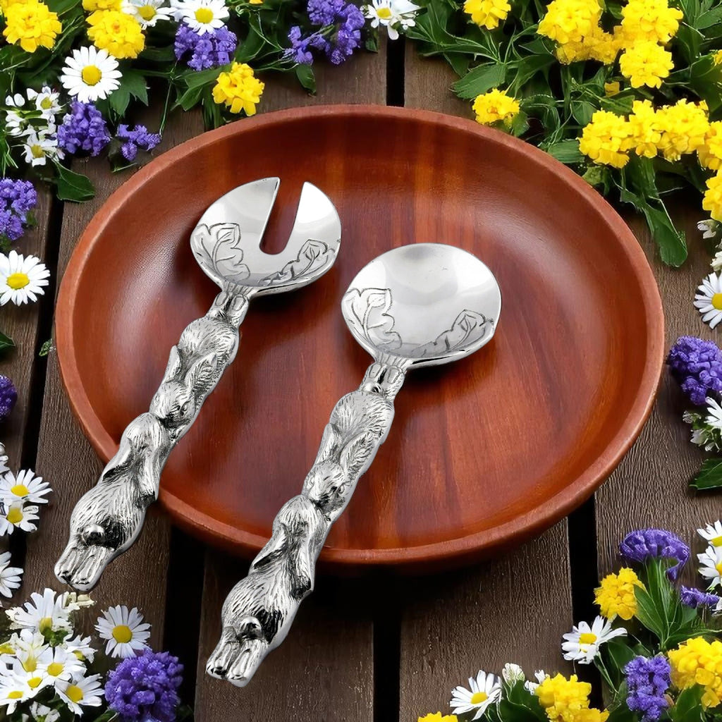 Bunny Metal Salad Serving Set for Spring Table