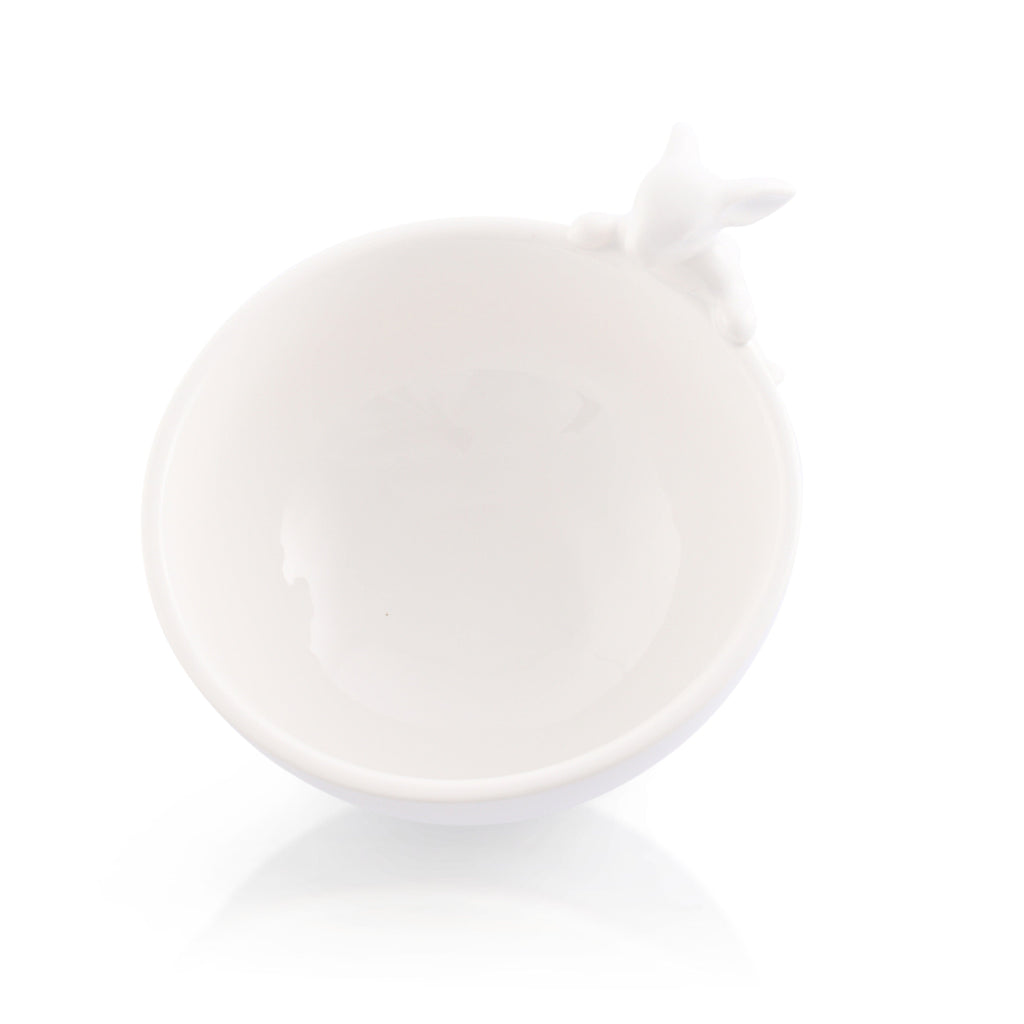 Porcelain Climbing Bunny Candy & Dip Bowl for Easter Table