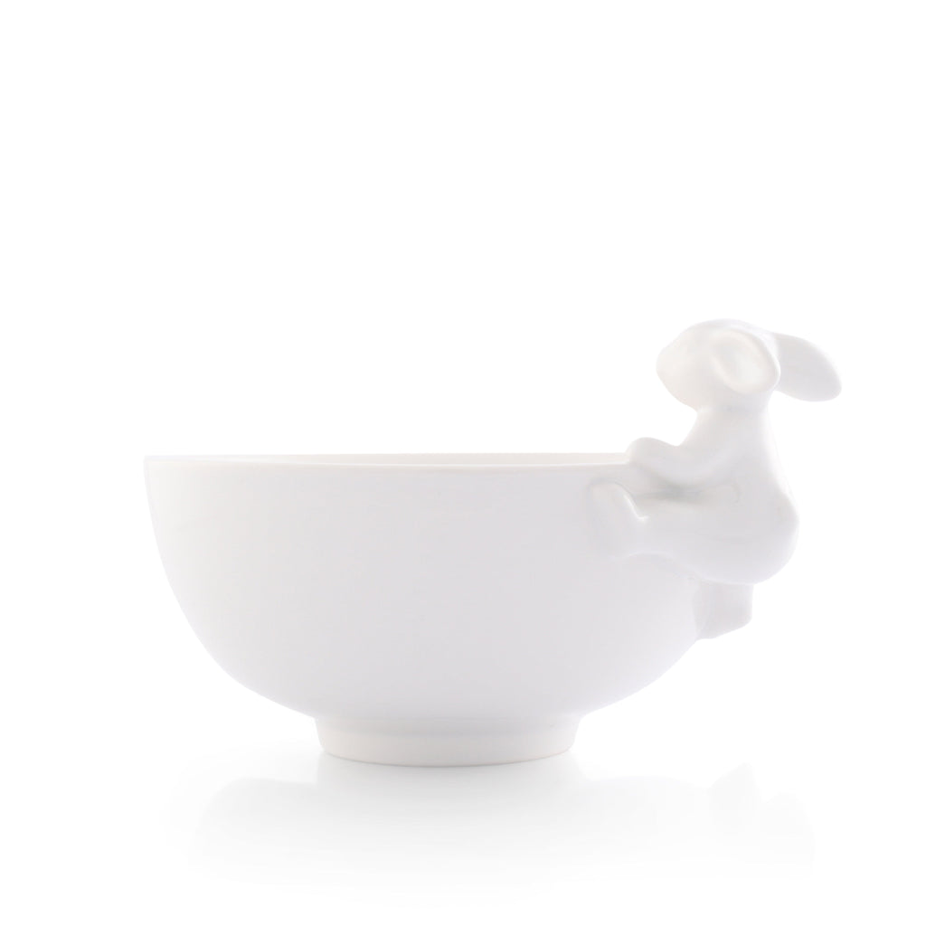 Porcelain Climbing Bunny Candy & Dip Bowl for Easter Table