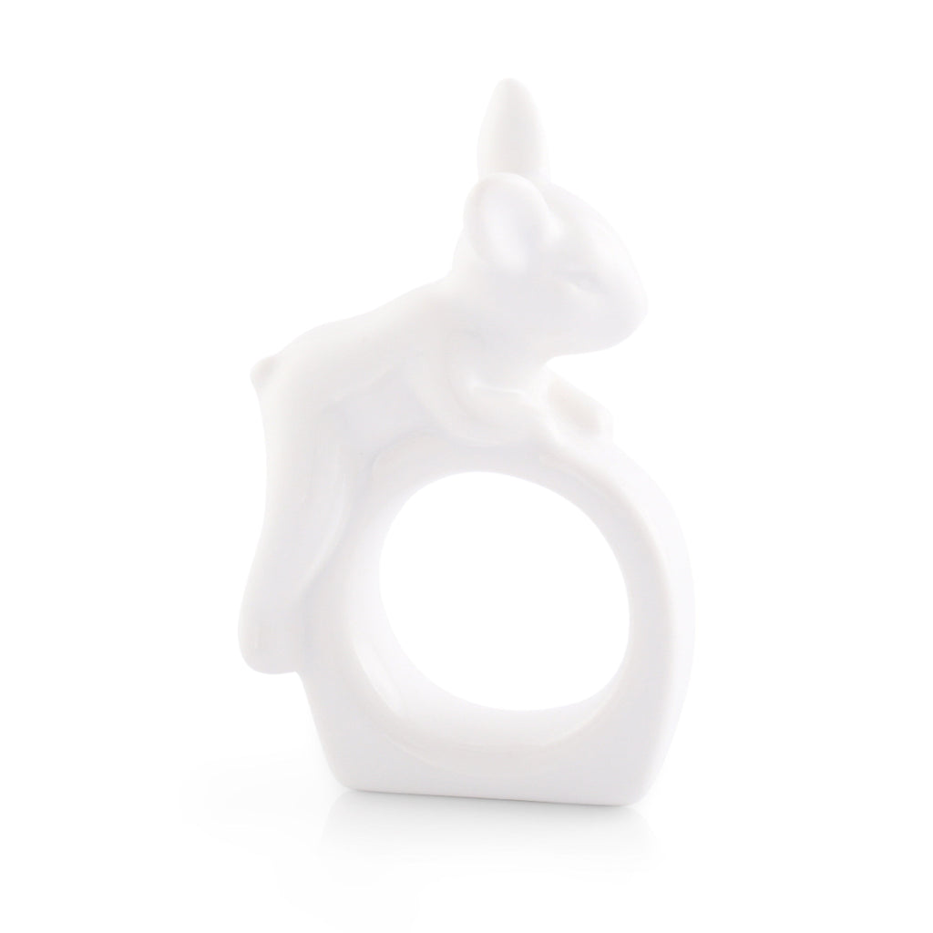Porcelain Climbing Bunny Napkin Rings for Easter Table