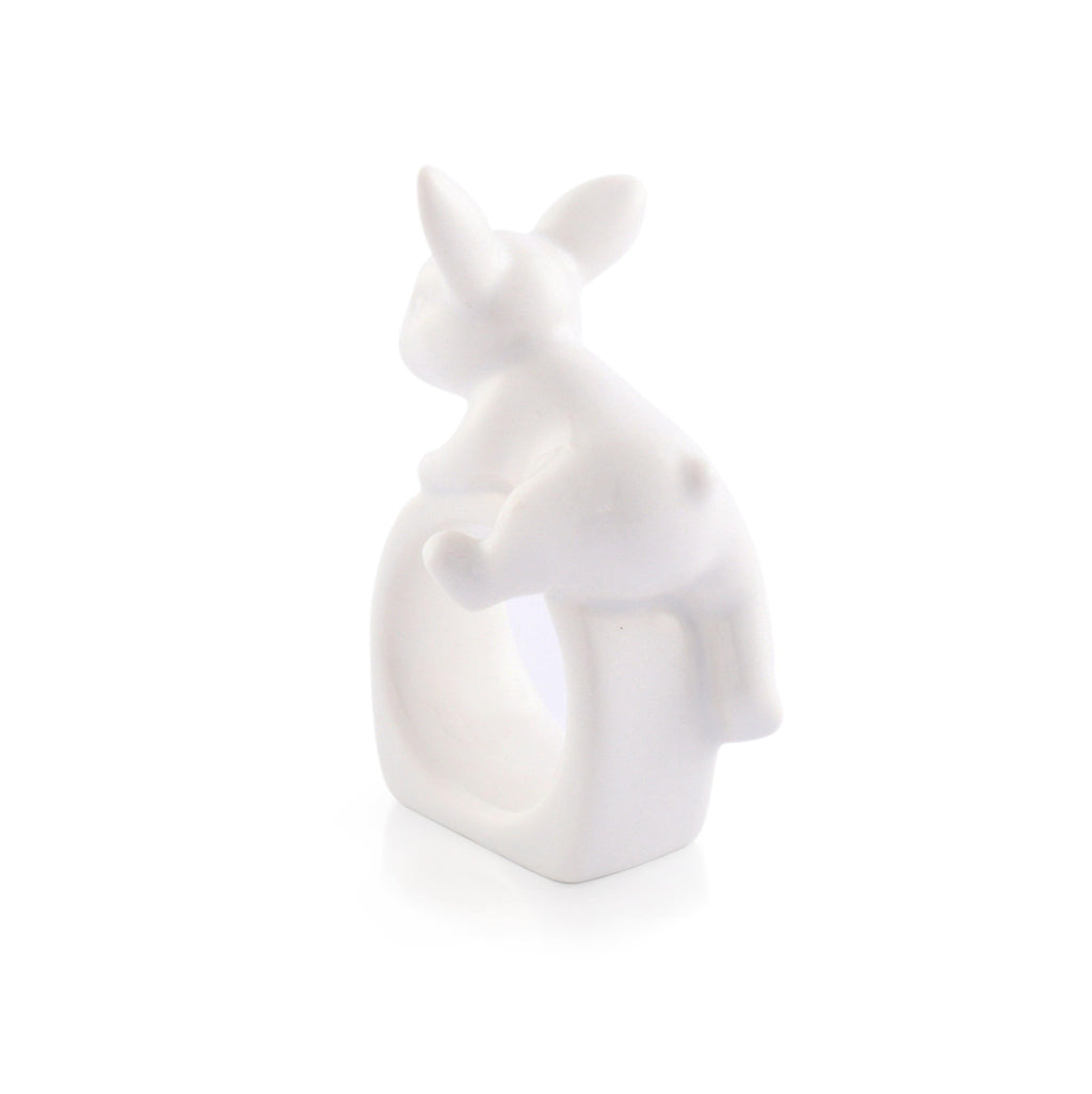 Porcelain Climbing Bunny Napkin Rings for Easter Table