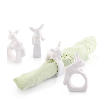 Porcelain Climbing Bunny Napkin Rings for Easter Table