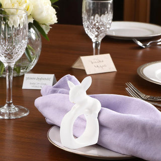 Porcelain Climbing Bunny Napkin Rings for Easter Table