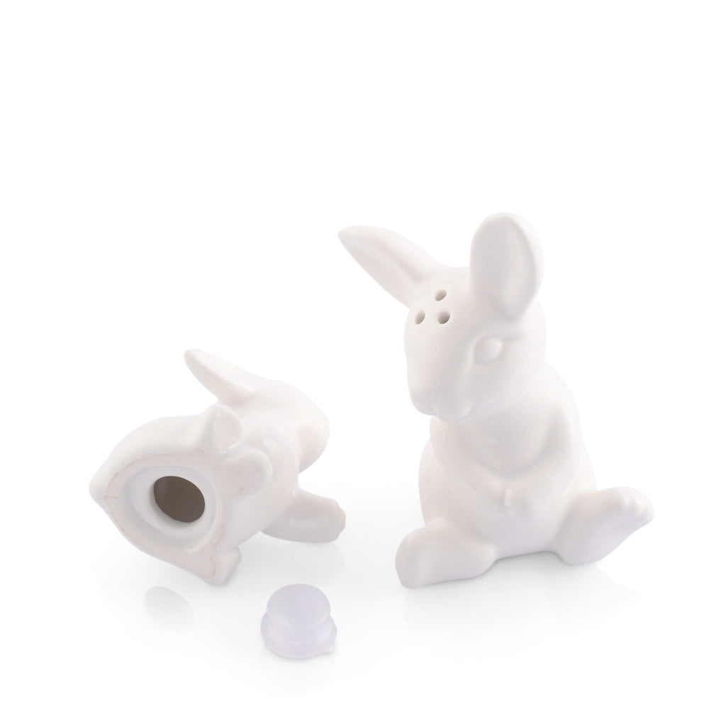 Porcelain Mother and Son Bunny Salt and Pepper Set