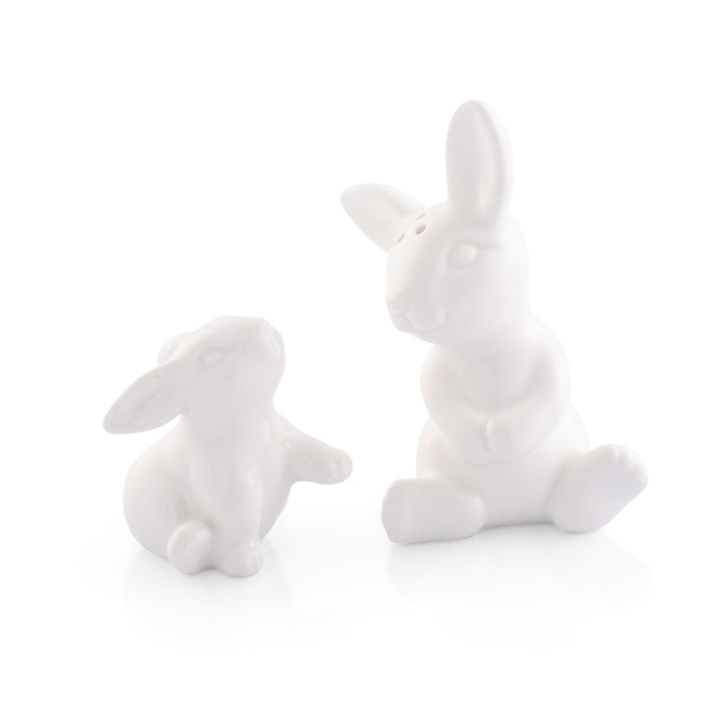 Porcelain Mother and Son Bunny Salt and Pepper Set