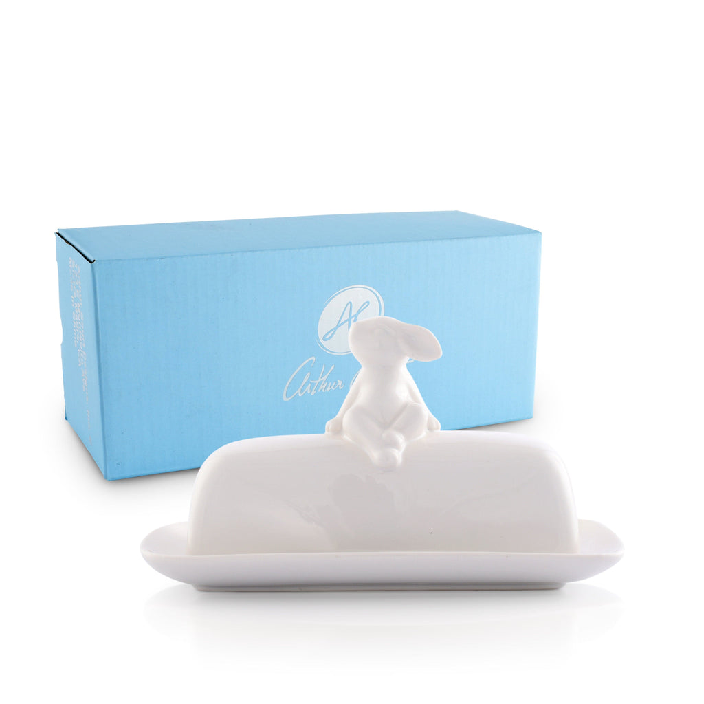 Porcelain Bunny Butter Dish for Entertaining