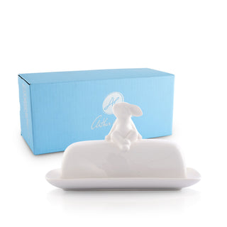 Porcelain Bunny Butter Dish for Entertaining