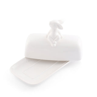 Porcelain Bunny Butter Dish for Entertaining