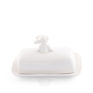 Porcelain Bunny Butter Dish for Entertaining