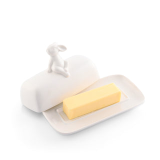 Porcelain Bunny Butter Dish for Entertaining