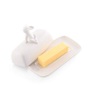 Porcelain Bunny Butter Dish for Entertaining
