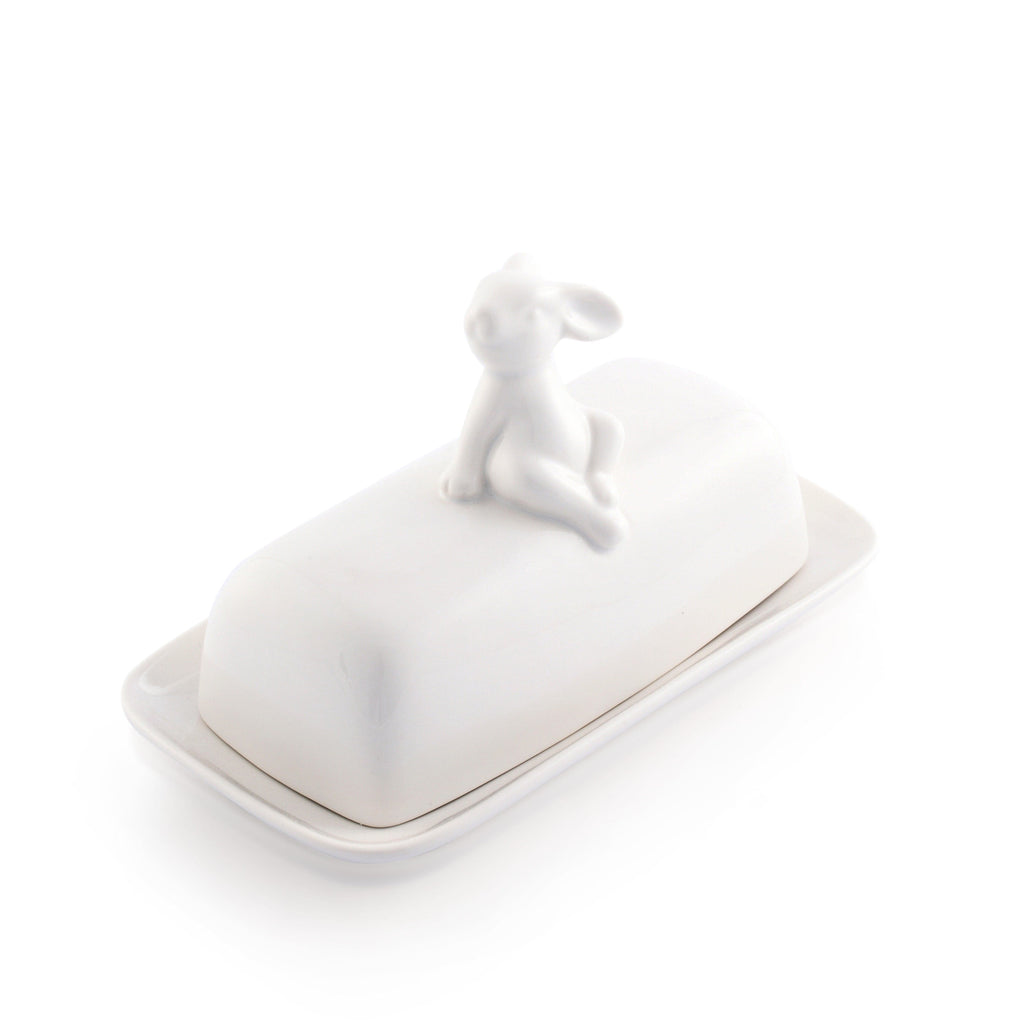Porcelain Bunny Butter Dish for Entertaining