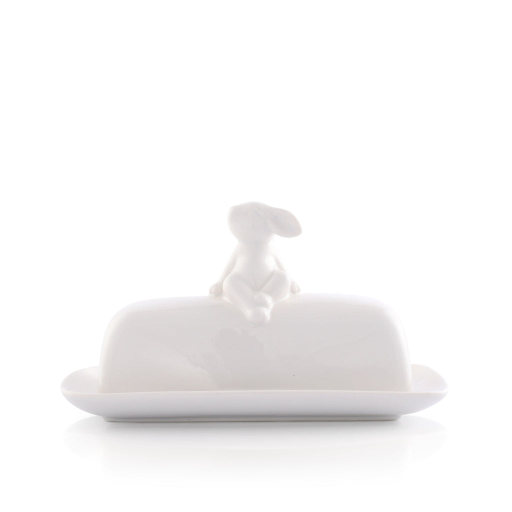 Porcelain Bunny Butter Dish for Entertaining