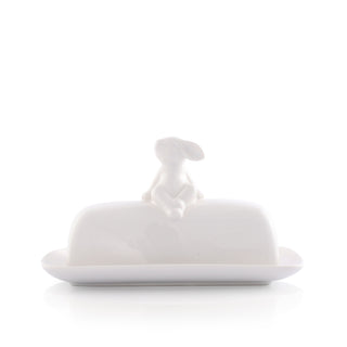 Porcelain Bunny Butter Dish for Entertaining