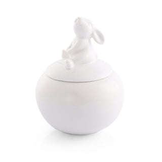 Porcelain Sitting Bunny Sugar Bowl for Easter Table
