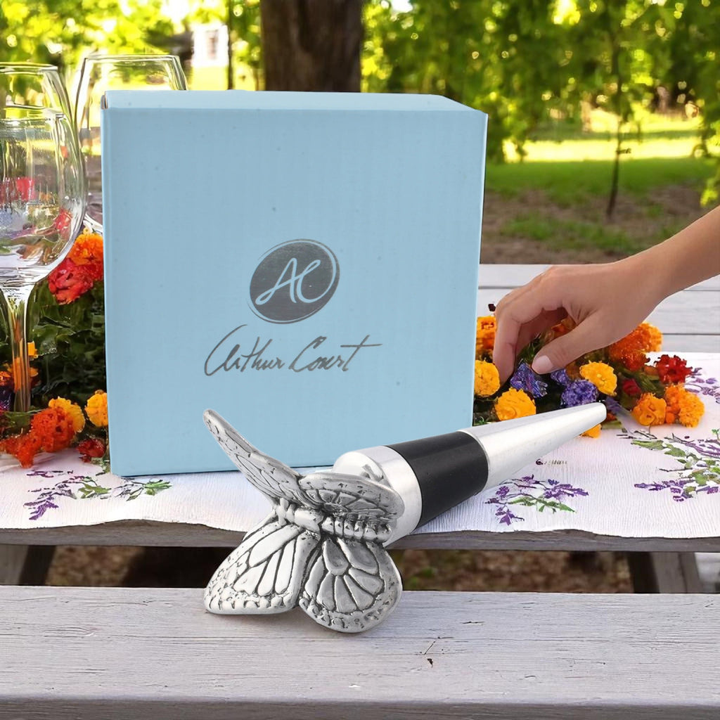 Butterfly Bottle Stopper in Sculptural Metal