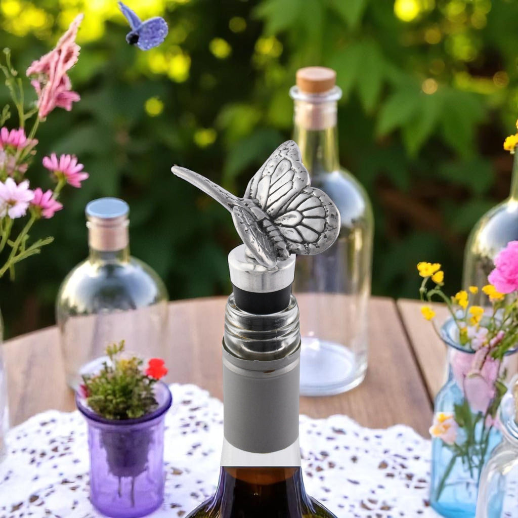 Butterfly Bottle Stopper in Sculptural Metal