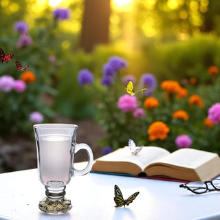 Butterfly 24K Gold Plated Glass Mug