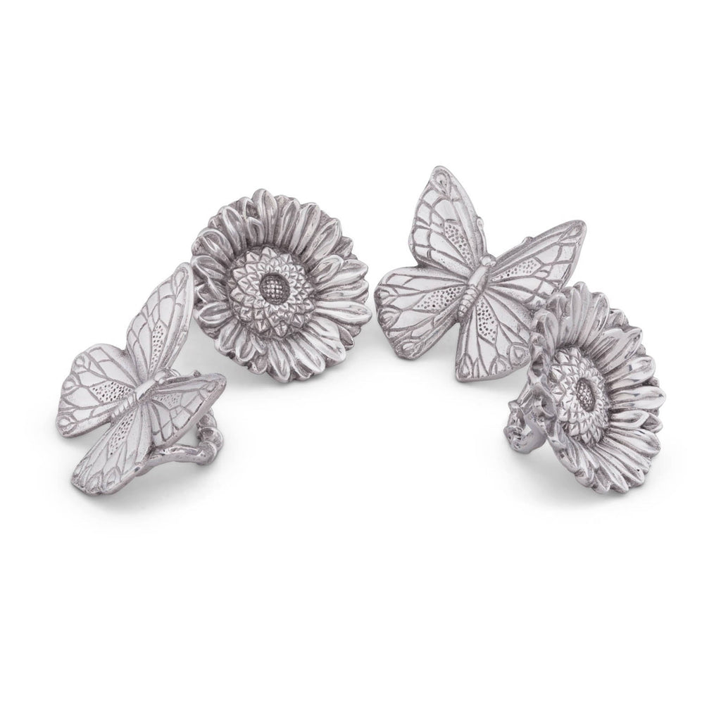 Butterfly and Flower Napkin Rings Set