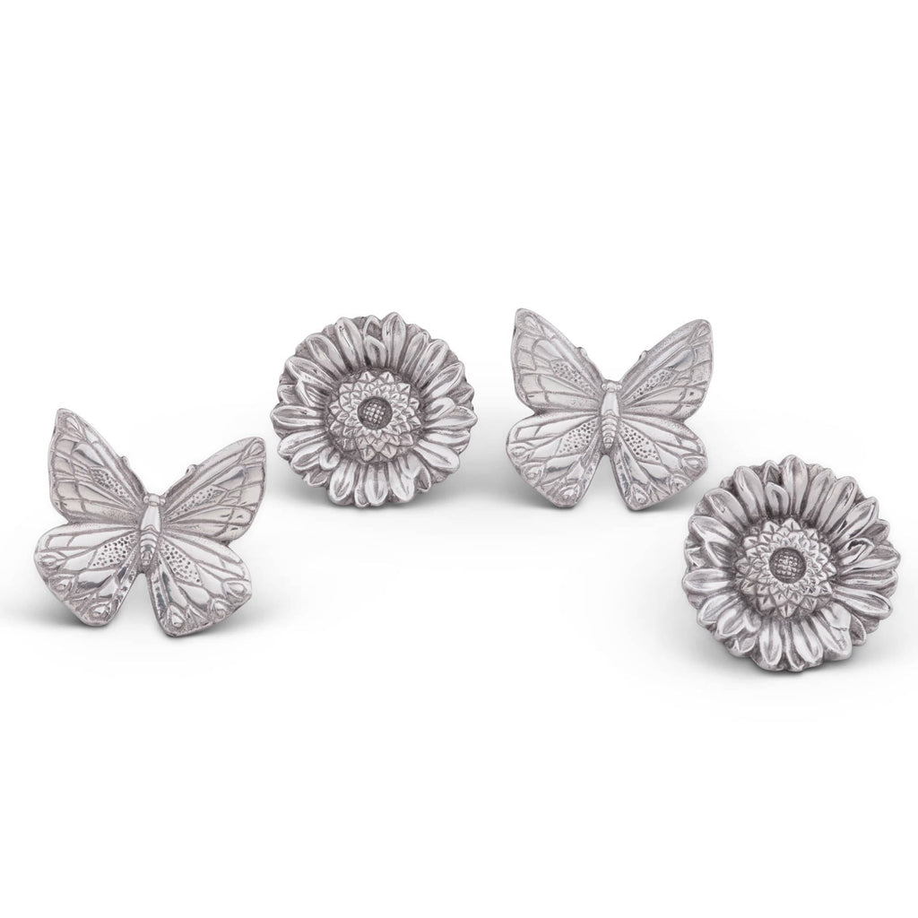 Butterfly and Flower Napkin Rings Set