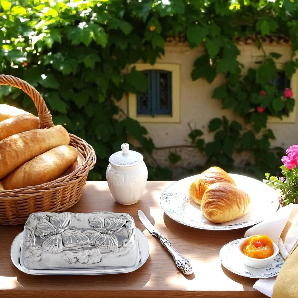 Butterfly Butter Dish in Sculptural Metal