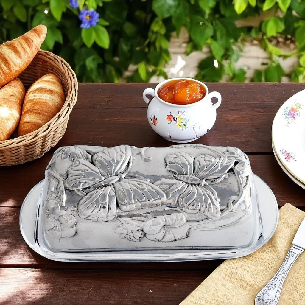 Butterfly Butter Dish in Sculptural Metal