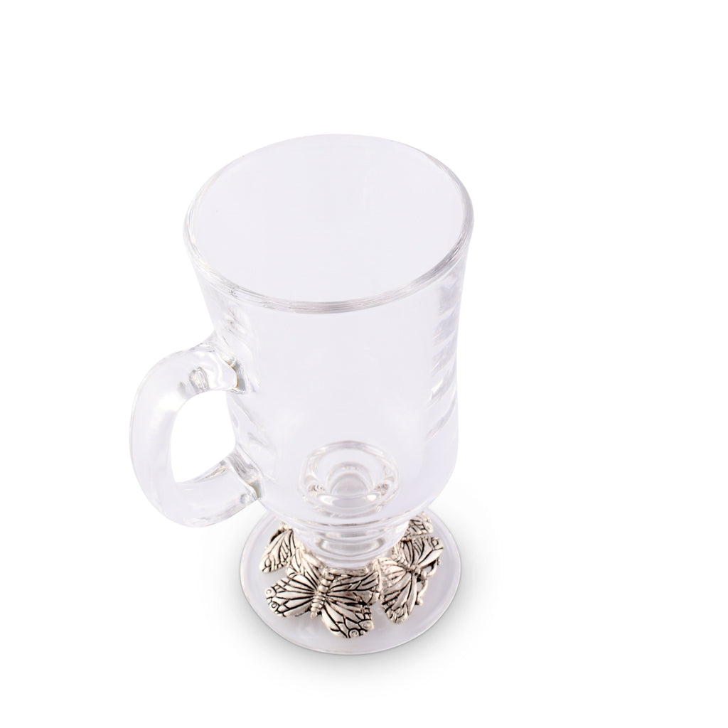 Butterfly Glass Mugs with Decorative Detail