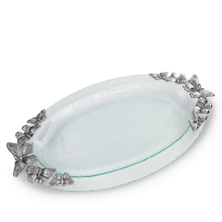 Butterfly Glass Platter Decorative Accent