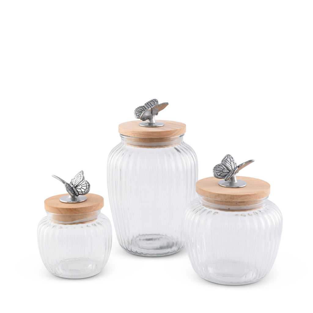 Butterfly Knob Glass Canister