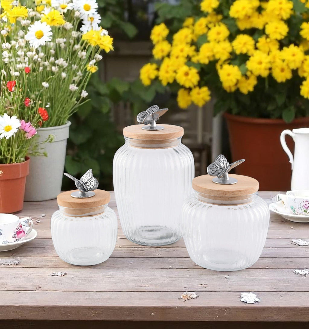 Butterfly Knob Glass Canister