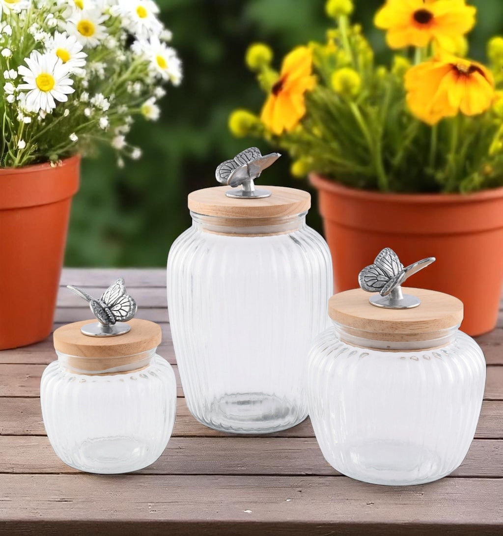 Butterfly Knob Glass Canister