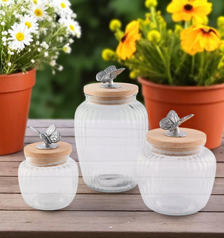 Butterfly Knob Glass Canister