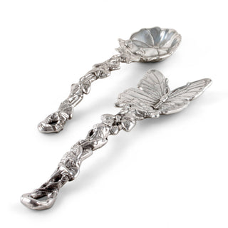 Butterfly Salad Serving Set in Sculptural Metal