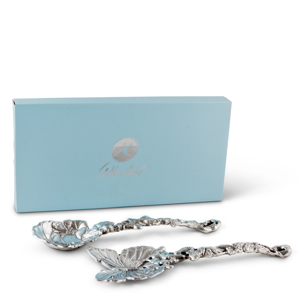 Butterfly Salad Serving Set in Sculptural Metal